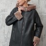 Дубленка из натуральной овчины, на замке/капюшон. Арт.K-2692LK|800OF РТ-10969