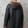 Дубленка из натуральной овчины, на замке/капюшон. Арт.K-2692LK|800OF РТ-10969