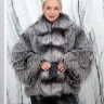 Шуба из меха премиальной чернобурой лисы "Союз Пушнина", ворот. Арт.186 РТ-10698