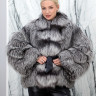 Шуба из меха премиальной чернобурой лисы "Союз Пушнина", ворот. Арт.186 РТ-10698
