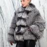 Шуба из меха премиальной чернобурой лисы "Союз Пушнина", ворот. Арт.186 РТ-10698