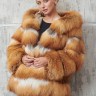Шуба из меха премиальной лисицы огневки Red Fox,капюшон. Арт.20231 РТ-10974