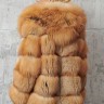 Шуба из меха премиальной лисицы огневки Red Fox,капюшон. Арт.20231 РТ-10974