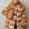 Шуба из меха премиальной лисицы огневки Red Fox,капюшон. Арт.20231 РТ-10974
