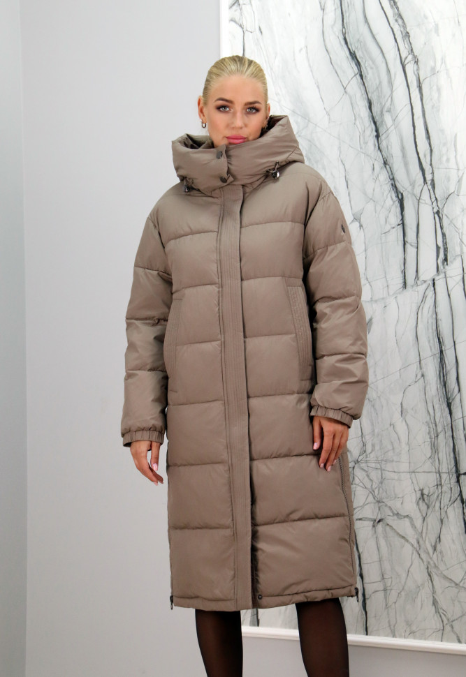 Пуховик утепленный (биопух), капюшон. Артикул 9501 РТ-8700