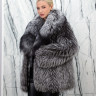 Шуба из меха  аукционной премиальной чернобурой лисы, Silver Fox,английский ворот. Арт.25066 РТ-10697