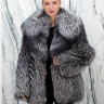 Шуба из меха  аукционной премиальной чернобурой лисы, Silver Fox,английский ворот. Арт.25066 РТ-10697