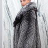Шуба из меха  аукционной премиальной чернобурой лисы, Silver Fox,английский ворот. Арт.25066 РТ-10697