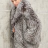 Шуба из меха  аукционной премиальной чернобурой лисы, Silver Fox,английский ворот. Арт.25066 РТ-10697