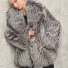 Шуба из меха  аукционной премиальной чернобурой лисы, Silver Fox,английский ворот. Арт.25066 РТ-10697
