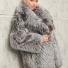 Шуба из меха  аукционной премиальной чернобурой лисы, Silver Fox,английский ворот. Арт.25066 РТ-10697