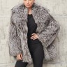 Шуба из меха  аукционной премиальной чернобурой лисы, Silver Fox,английский ворот. Арт.25066 РТ-10697