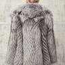 Шуба из меха  аукционной премиальной чернобурой лисы, Silver Fox,английский ворот. Арт.25066 РТ-10697