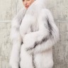 Шуба из меха  аукционной премиальной чернобурой лисы, Silver Fox(крестовка)английский ворот. Арт.25068 РТ-10699