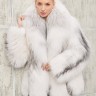 Шуба из меха  аукционной премиальной чернобурой лисы, Silver Fox(крестовка)английский ворот. Арт.25068 РТ-10699