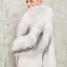 Шуба из меха  аукционной премиальной чернобурой лисы, Silver Fox(крестовка)английский ворот. Арт.25068 РТ-10699
