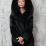 Шуба из меха нутрии, капюшон отделка мех финский песец. Арт.Карина РТ-10933