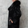 Шуба из меха нутрии, капюшон отделка мех финский песец. Арт.Карина РТ-10933