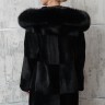 Шуба из меха нутрии, капюшон отделка мех финский песец. Арт.Карина РТ-10933