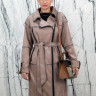 Пальто из искусственной замши на замке, английский ворот/пояс. Арт.6-СТ205 РТ-10792