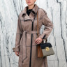 Пальто из искусственной замши на замке, английский ворот/пояс. Арт.6-СТ205 РТ-10792