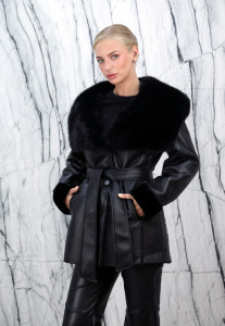 Дубленка из искусственного меха, капюшон эко мех тоскана. Арт.209 РТ-10331