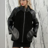 Куртка из натуральной кожи, ворот стойка., черный, 75 см, женская