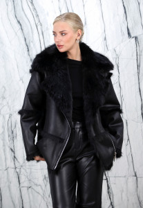 Дубленка из искусственного меха, ворот отделка эко мех тоскана. Арт.612 РТ-10325 