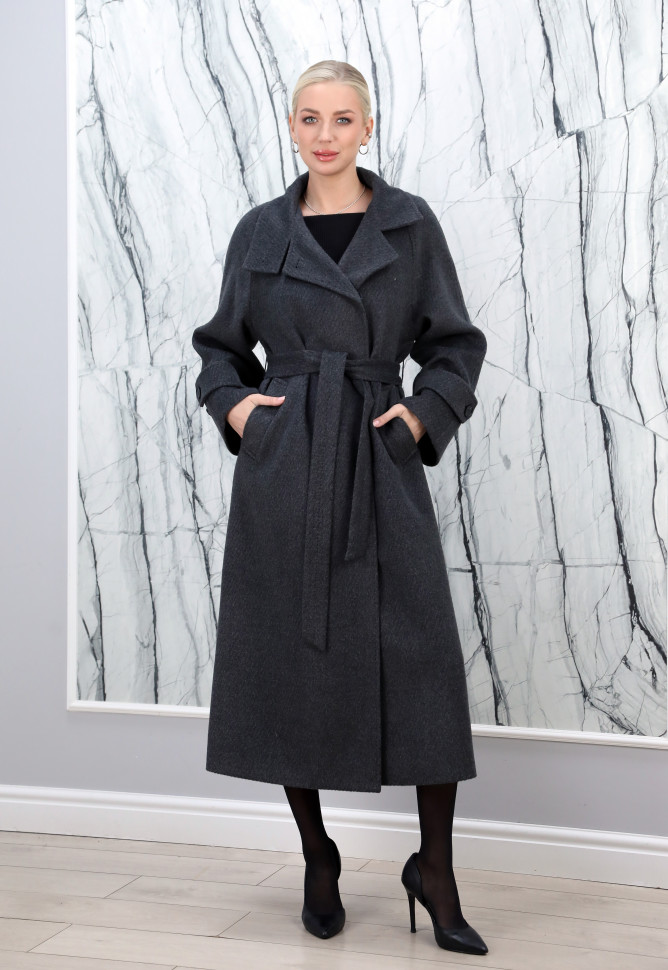 Пальто демисезонное, ворот/пояс. Арт.87028 РТ-10823
