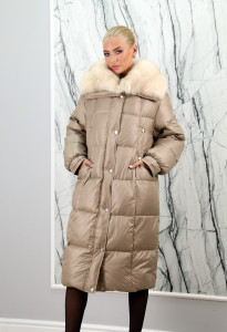 Пуховик утепленный пух/перо, ворот отделка мех песца. Артикул Y-024-539 PT-8621