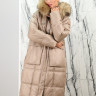Пальто утепленное-биопух, капюшон отделка мех енота.