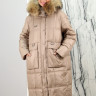 Пальто утепленное-биопух, капюшон отделка мех енота.