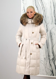 Пуховик утепленный-биопух, капюшон отделка мех енота. Артикул-Y-024-583 PT-8623