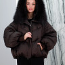 Пуховик утепленный (утиный пух)Капюшон отделка чернобурка.Арт.К2202 РТ-10068