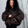 Пуховик утепленный (утиный пух)Капюшон отделка чернобурка.Арт.К2202 РТ-10068