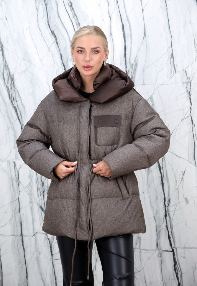 Пуховик утепленный (пух/перо) на замке/капюшон. Арт.Y026-163 РТ-10315