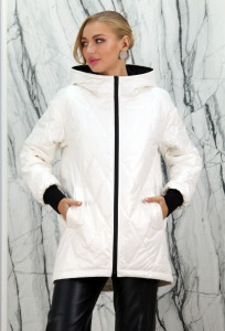 Куртка демисезонная (синтепон), на замке/капюшон., белый, 80 см 3368-80 РТ-9130