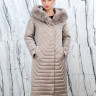Пуховик утепленный (верблюжья шерсть), капюшон отделка мех кролика. Арт.675 РТ-7715