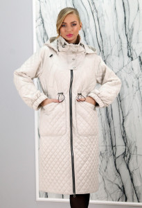 Куртка демисезонная (синтепон), на замке/капюшон., молочный, 105 см 838 рт-9064