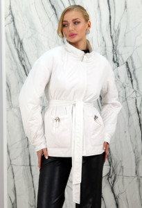 Куртка демисезонная (синтепон), на замке/ворот стойка., белый, 70 см 2962 РТ-9129