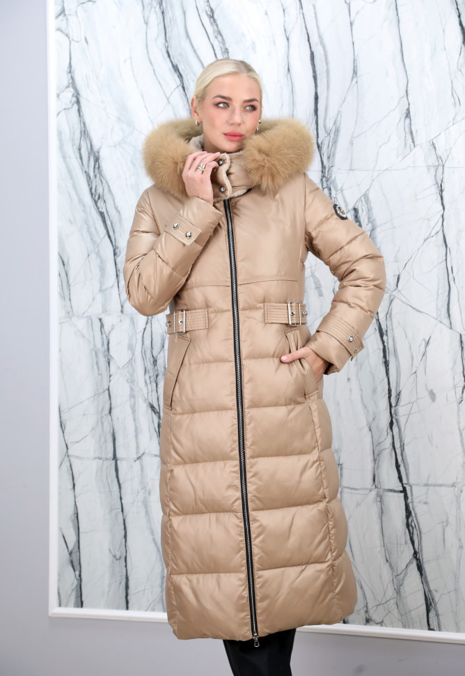 Пуховик утепленный ( синтепон) на замке/капюшон мех енота. Арт.Y022-169 РТ-6979