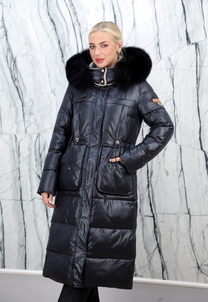 Пуховик утепленный ( синтепон) на замке/капюшон мех песца. Арт.Y022-169 РТ-6980