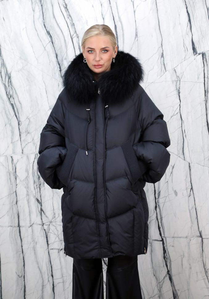 Пуховик утепленный(пух/перо) на замке/капюшон мех енота. Арт.Y026-075 РТ-10320