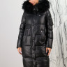 Пальто утепленное-биопух, капюшон отделка мех енота. 