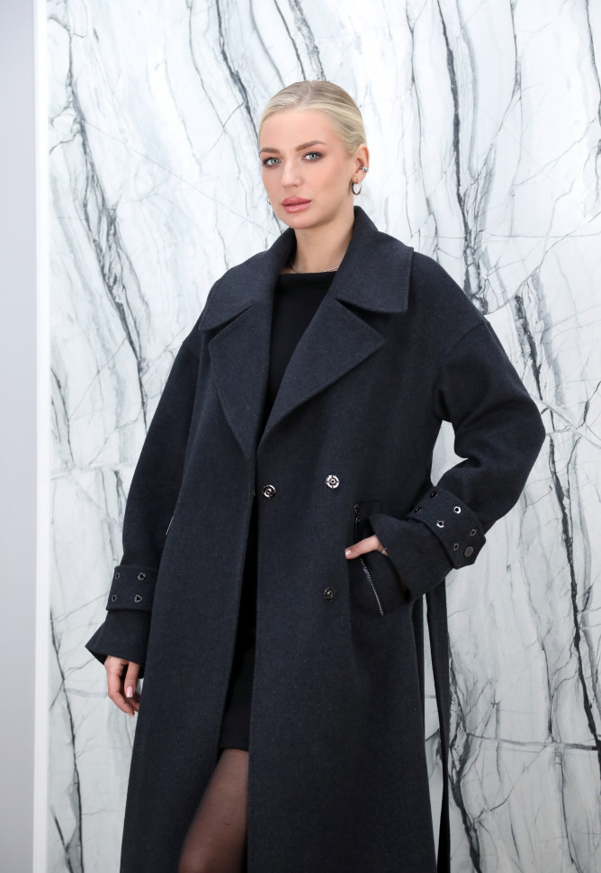 Пальто демисезонное, английский ворот/пояс. Арт.87013 РТ-10816