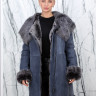 Дубленка из натурального меха тоскана, на замке/капюшон. Арт.3403KPSP/85 РТ-7028