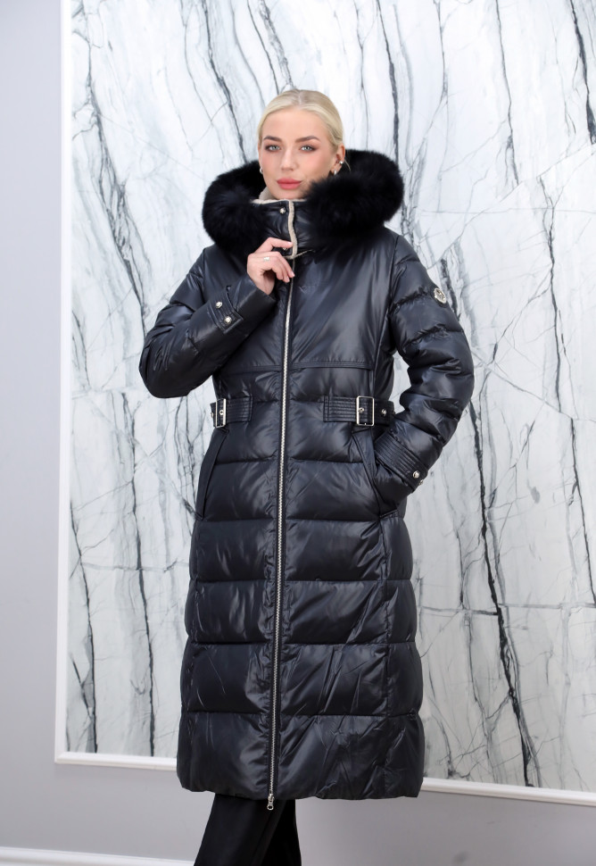 Пуховик утепленный ( синтепон) на замке/капюшон мех песца. Арт. Y022-151 РТ-6977