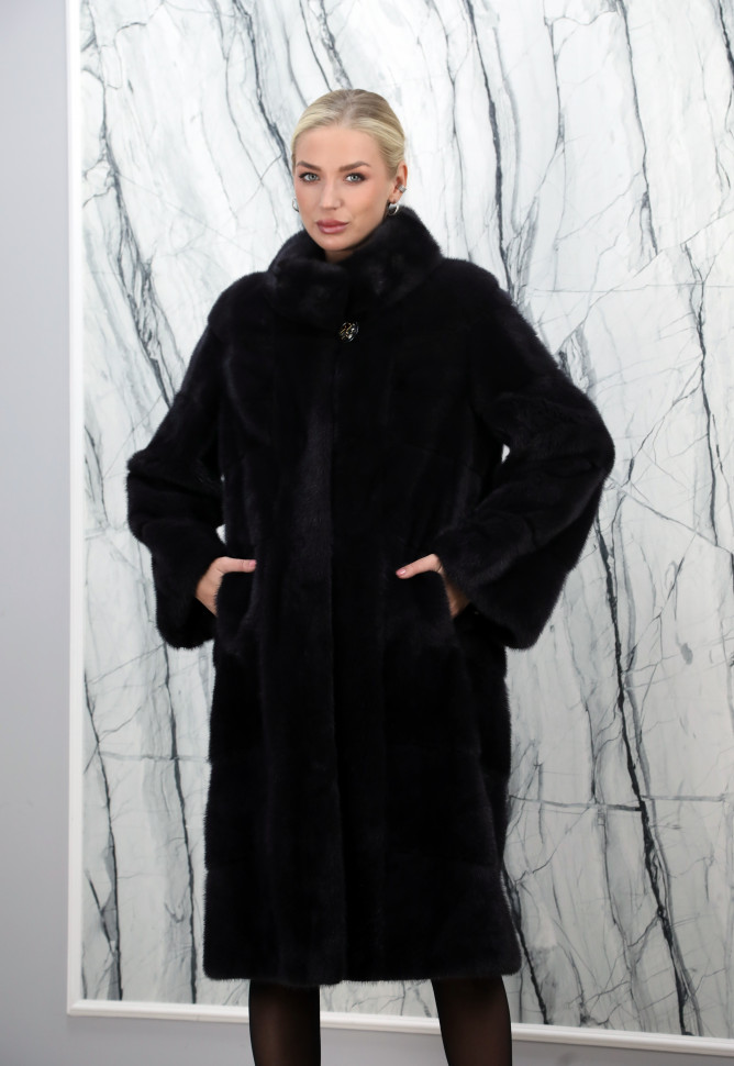 Шуба из меха аукционной канадской норки,ворот. Арт.515/90 РТ-5486