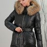Пальто утепленное-биопух, капюшон енот.  Артикул Y-023-077 PT-9214