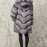 Шуба из меха чернобурой лисицы , в поперечной раскладке. Арт. ЛАРА РТ-9230
